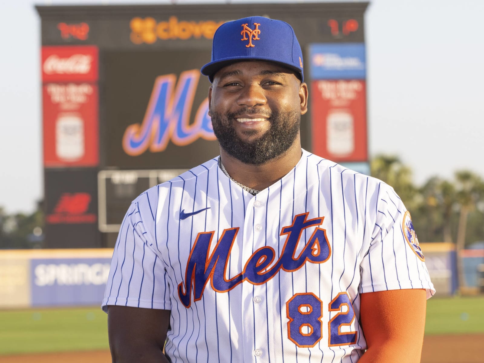 This is a 2023 photo of Abraham Almonte of the New York Mets