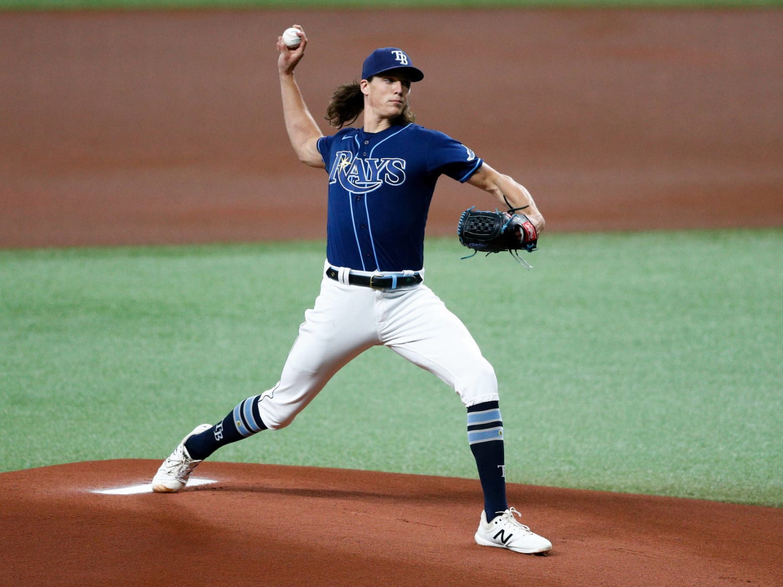 126  Tyler Glasnow wrote his number on a ball to meet his