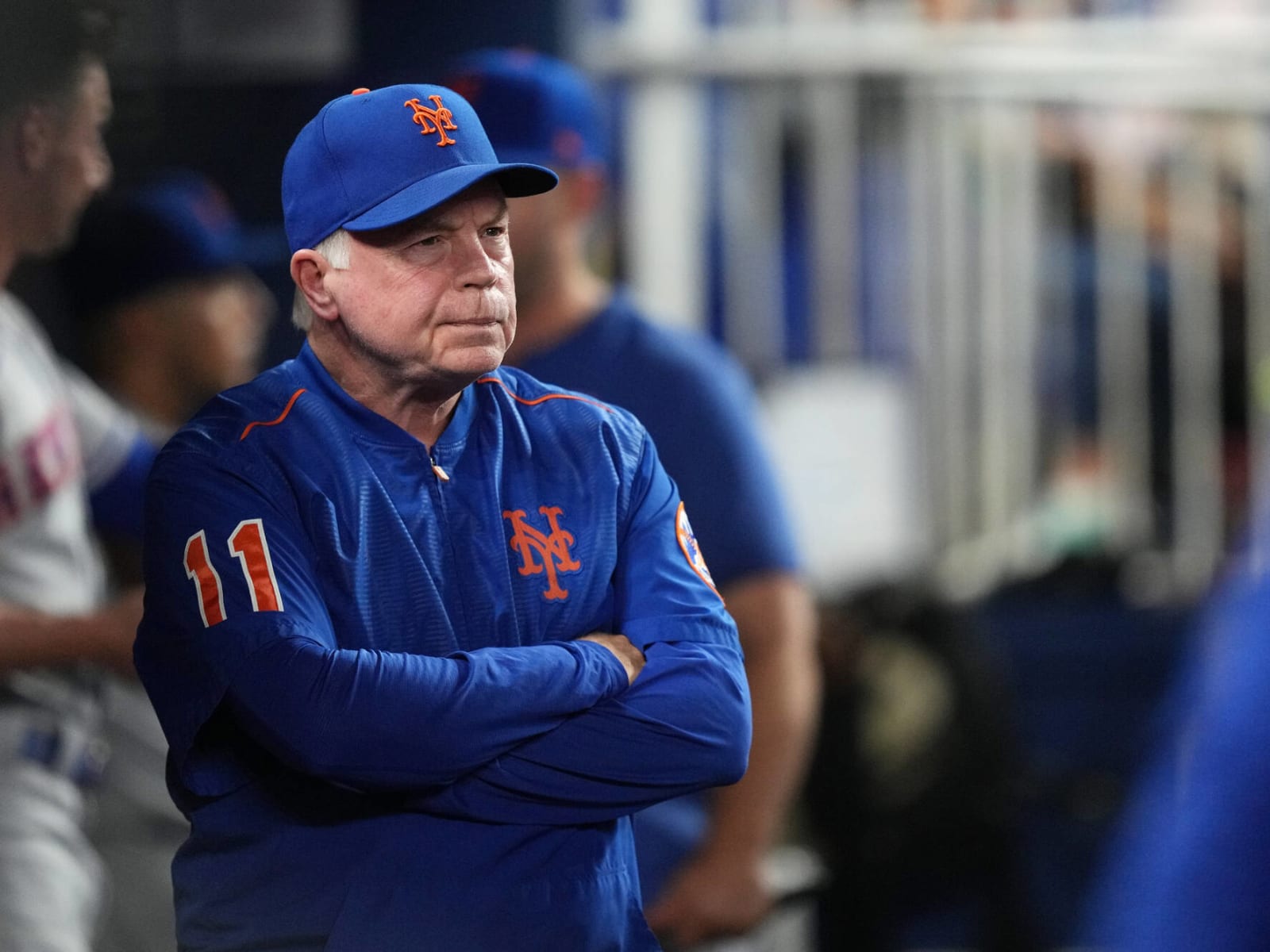 Baltimore Orioles red faced manager Buck Showalter nose to nose