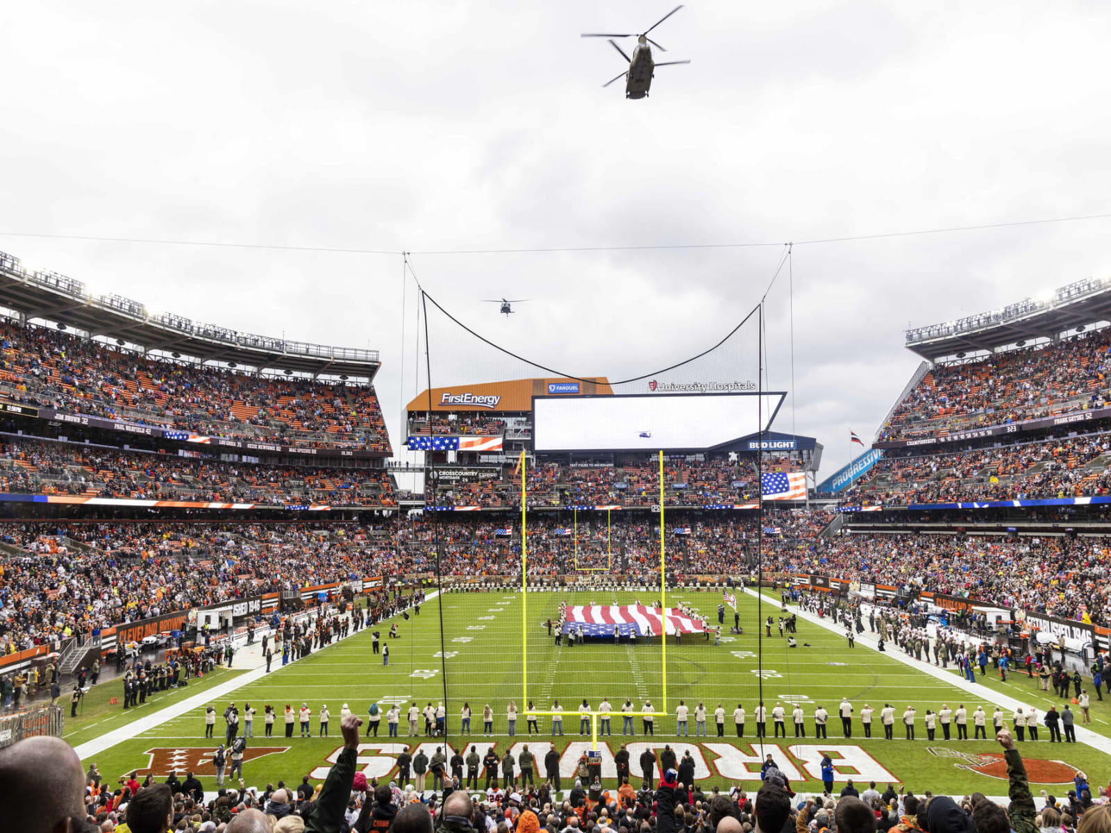 Vandals broke into Cleveland's FirstEnergy Stadium and damaged the field