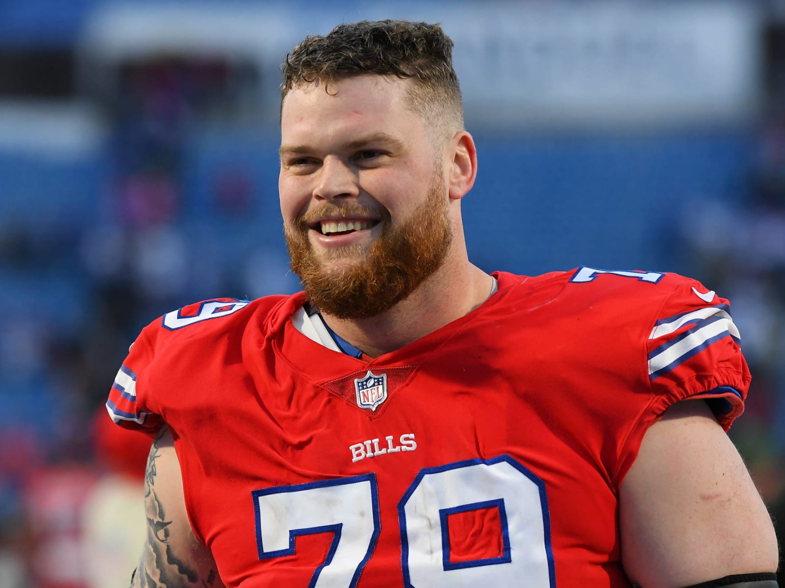 Bills' Spencer Brown has funny reaction to beer-celebration fine