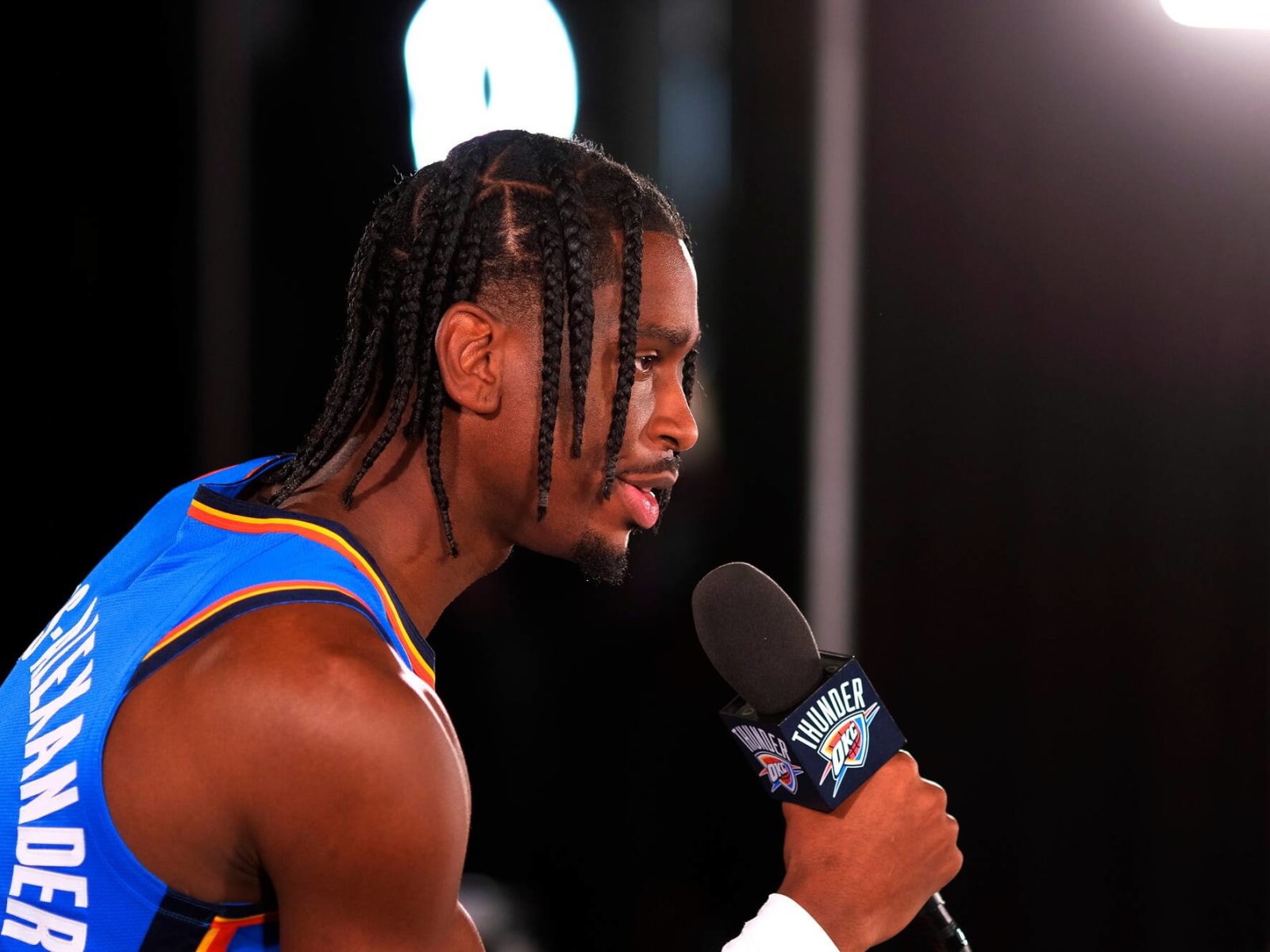 Shai with a custom OKC shorts. Not trying to spam the feed, but thought it  was interesting. : r/Thunder