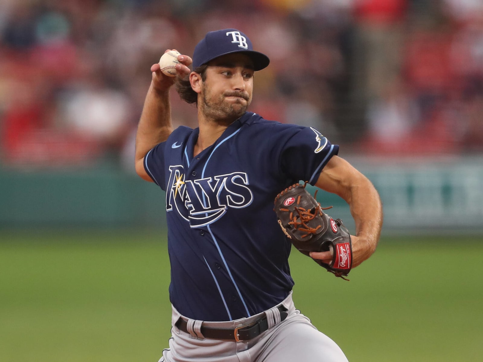 Tampa Bay Rays' JT Chargois pitches to the Toronto Blue Jays