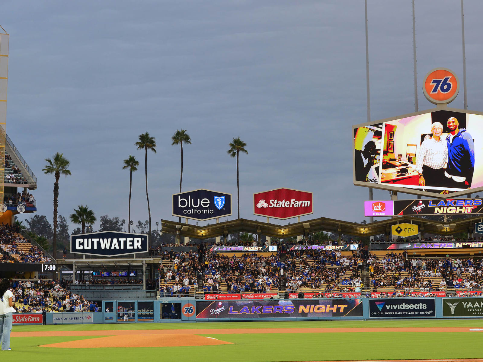 Natalia Bryant Pitches Baseball In Sporty Nike Kicks At Dodgers