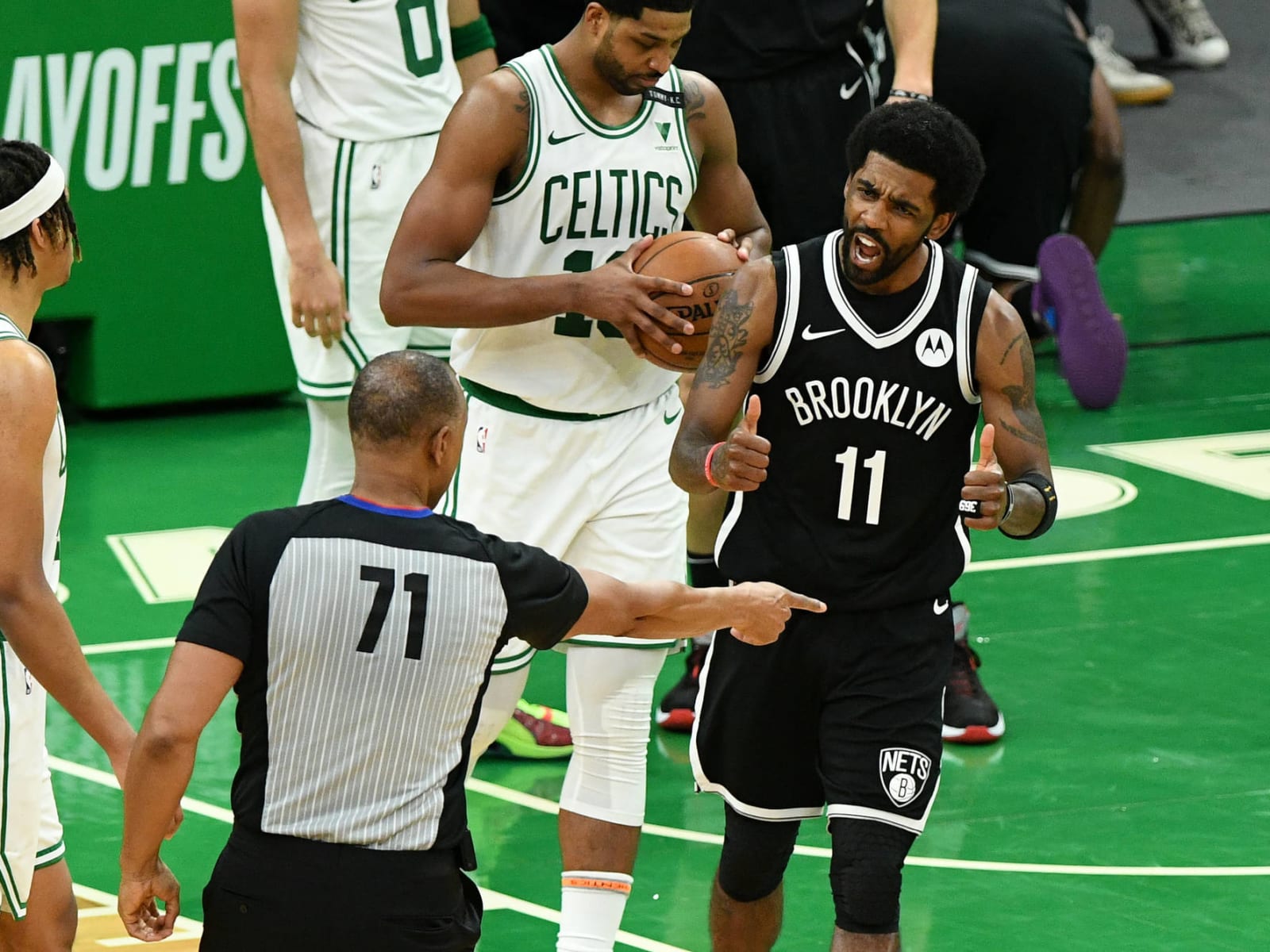 Watch: Kyrie Irving disrespected Celtics' logo before water bottle incident