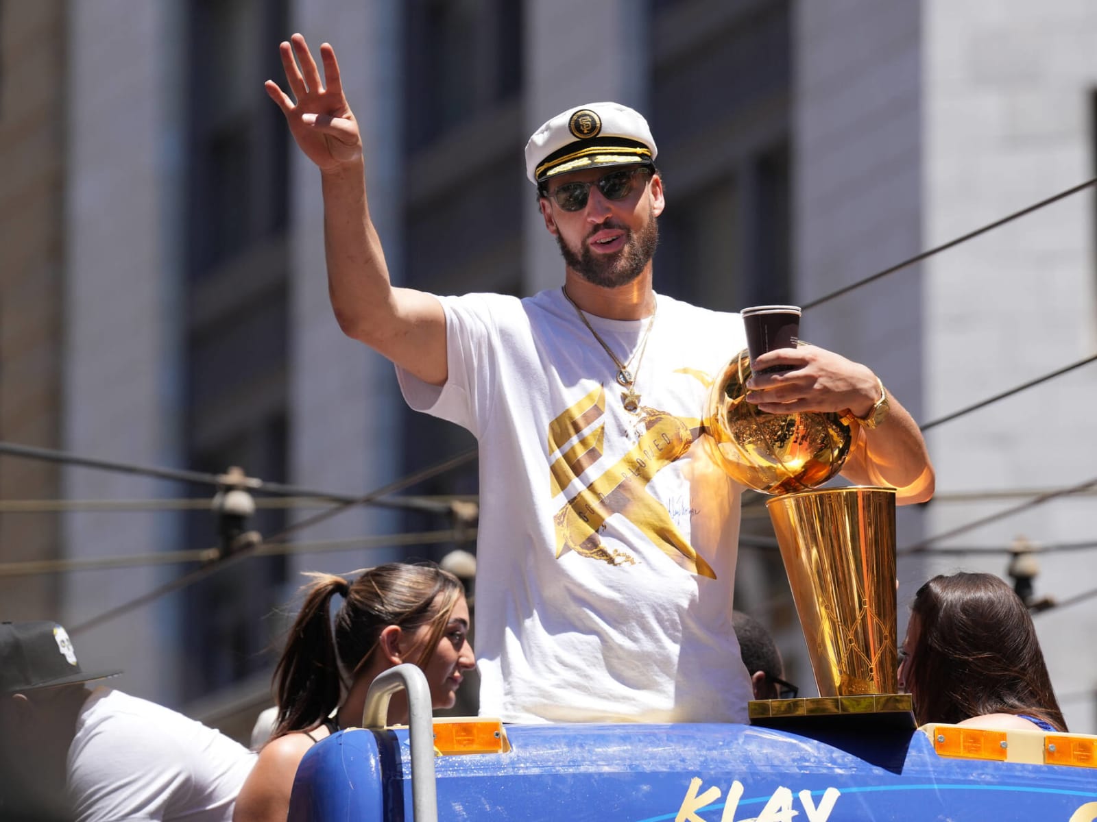 Klay Thompson attending the Charlotte Knights Baseball game in