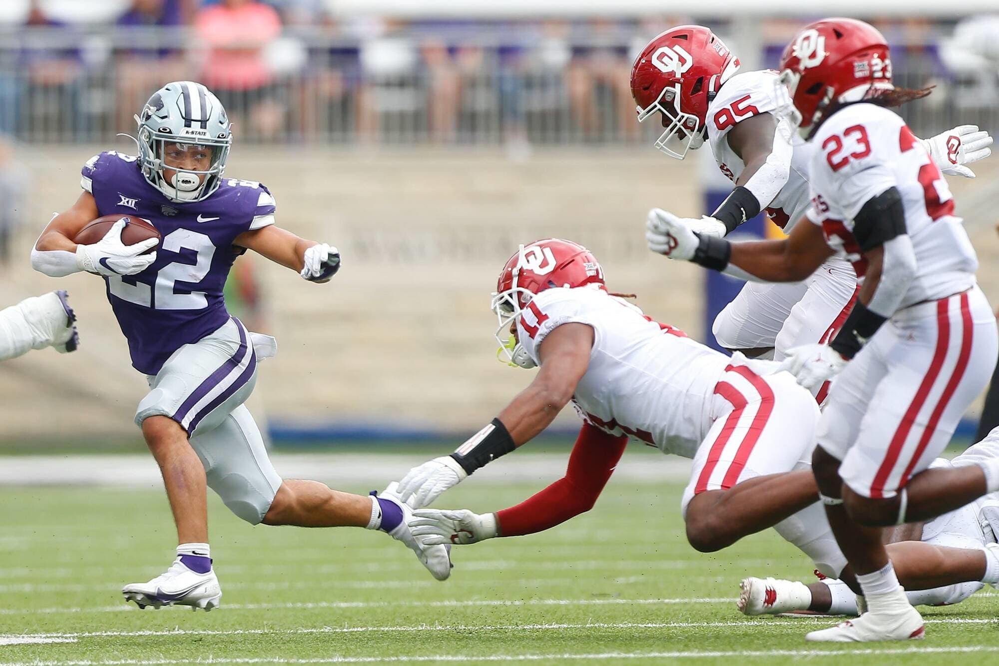 Kansas State (2-1, 0-0 in Big 12) at No. 6 Oklahoma (3-0, 0-0 in Big 12), 8 p.m., Saturday, Fox