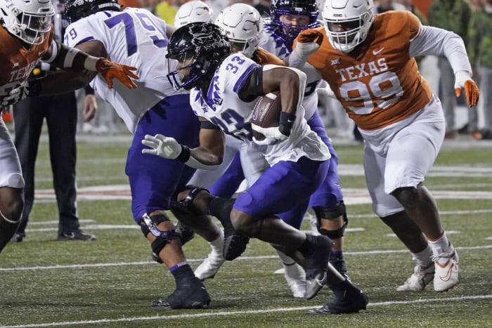 No. 4 TCU (10-0, 7-0 in Big 12) at Baylor (6-4, 4-3 in Big 12), Noon, Saturday, Fox