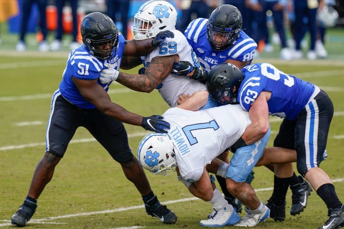 Duke (3-1, 0-0 in ACC) at North Carolina (2-2, 1-2 in ACC), Noon, Saturday, ESPN2