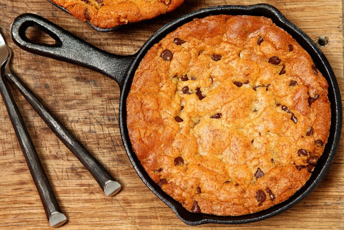 Chocolate chip skillet cookie