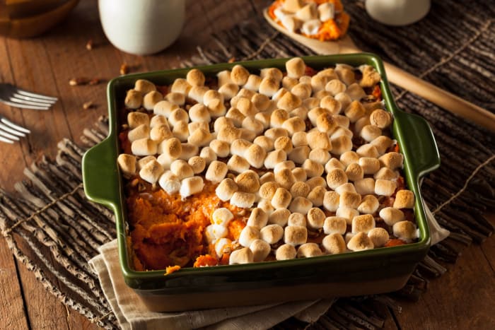 Sweet potatoes and marshmallows