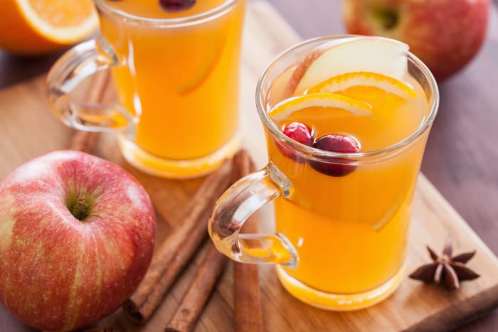 Hot cider and rum punch