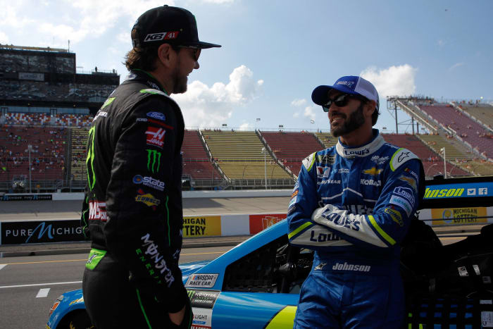 Jimmie Johnson and Kurt Busch