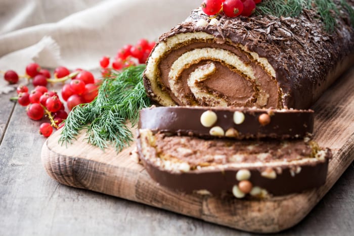 Yule log cake