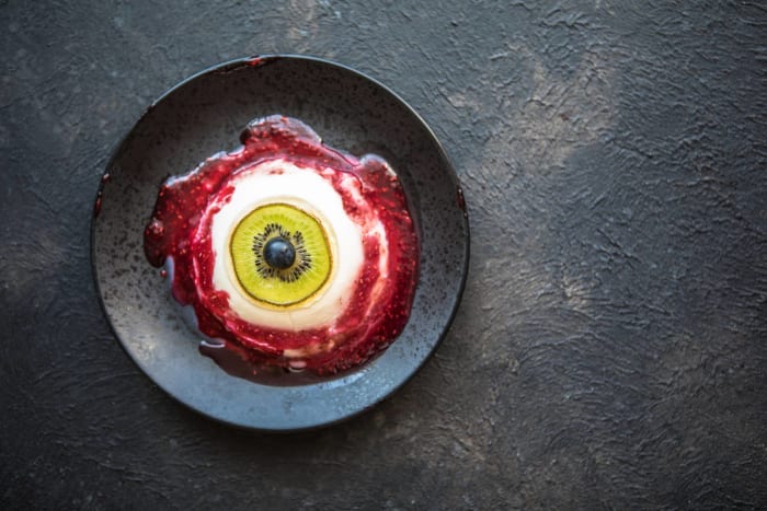 Panna cotta eyeballs
