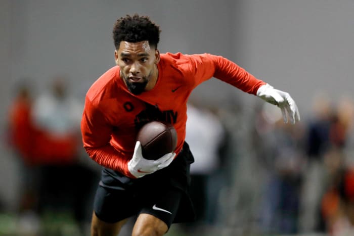 NFL first-round mock draft: Two QBs within the top-six 21 Green Bay Packers (via Raiders): Chris Olave, WR, Ohio State