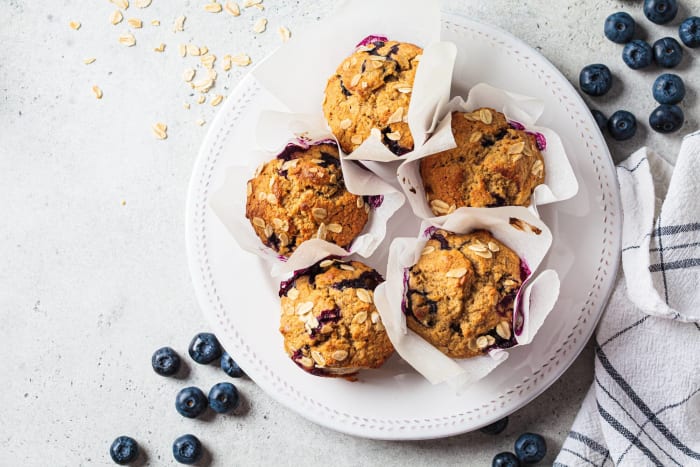 Banana and berry muffins