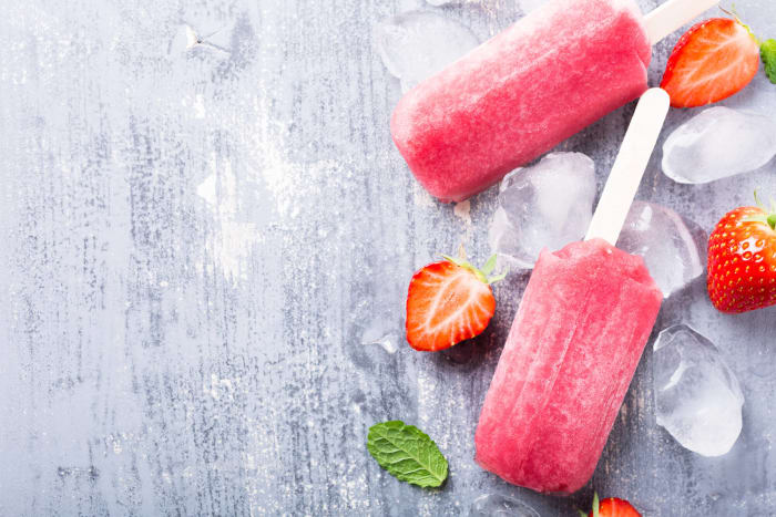 Strawberry ice pops