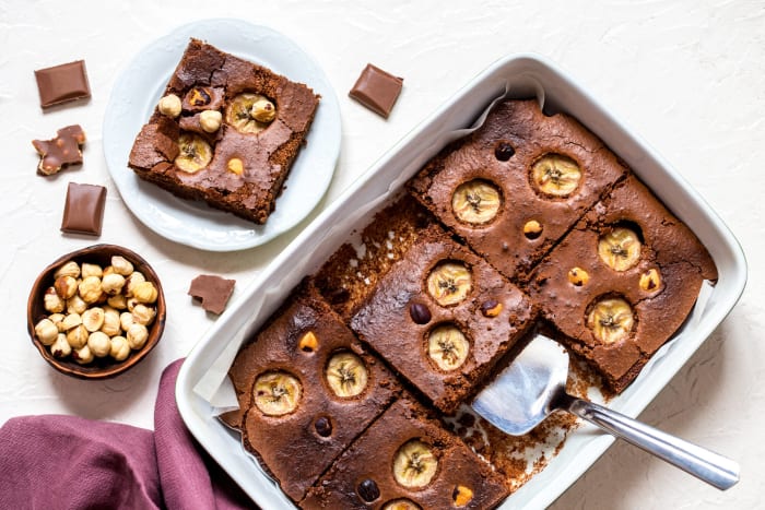 Peanut butter and banana brownies