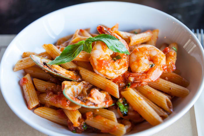 Shrimp penne