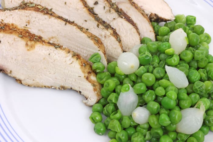 Creamed onions and peas