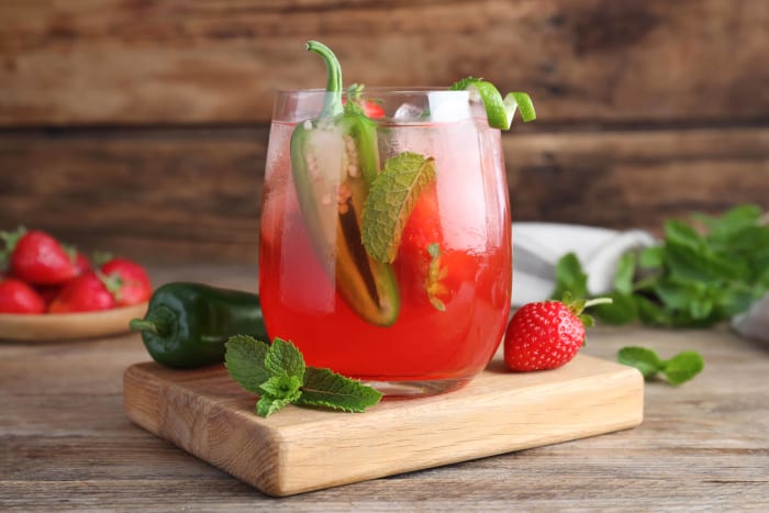 Jalapeno strawberry margarita