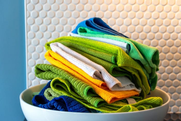 Kick the paper towel habit, use reusable cloths