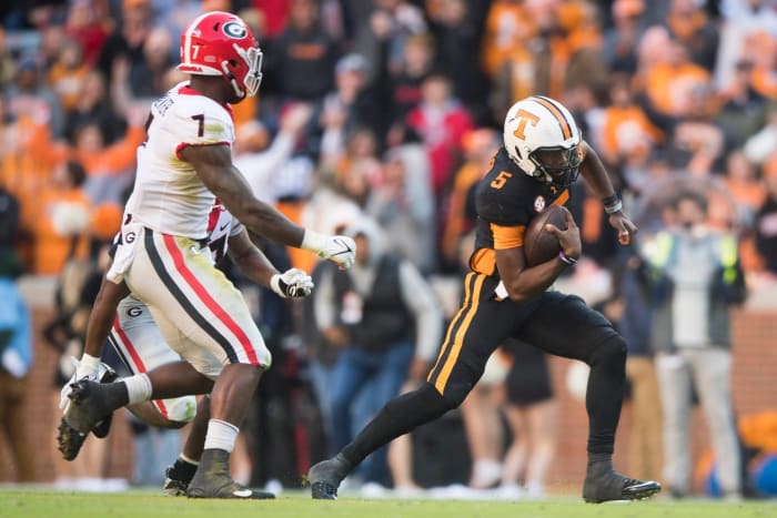 No. 1 Tennessee (8-0, 4-0 in SEC) at No. 3 Georgia (8-0, 5-0 in SEC), 3:30 p.m., Saturday, CBS