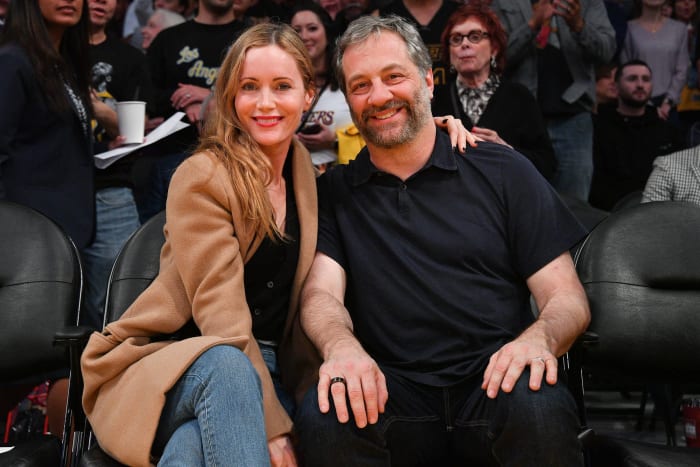 Judd Apatow and Leslie Mann