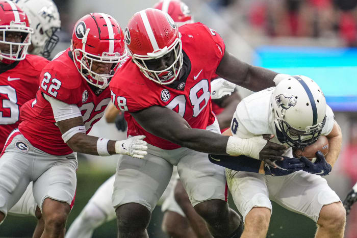 No. 1 Georgia (2-0, 0-0 in SEC) at South Carolina (1-1, 0-1 in SEC), Noon, Saturday, ESPN
