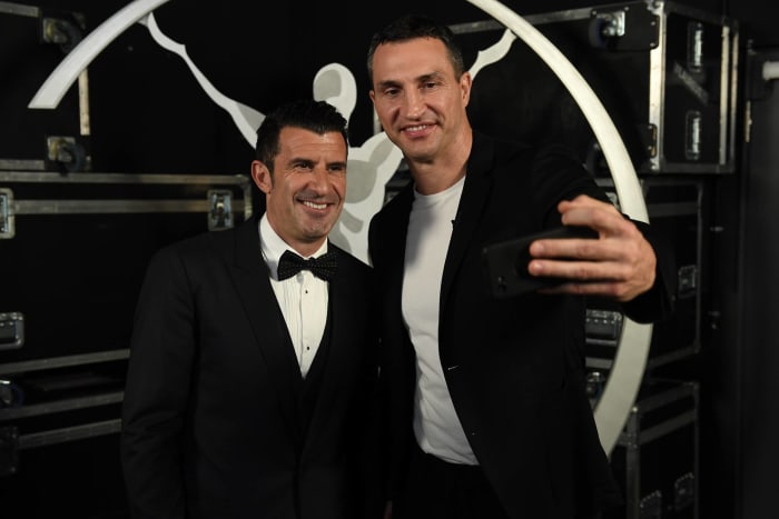 Luis Figo and Wladimir Klitschko