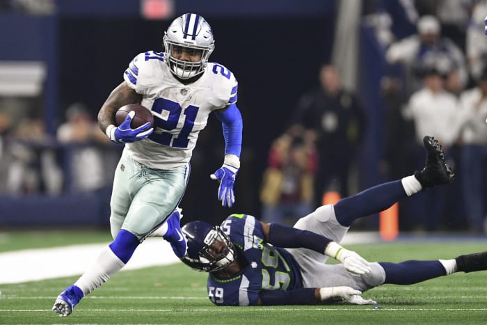 Who will record the most rushing yards divisional round weekend?