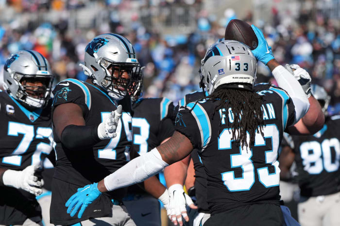 Rebuilt Panthers O-line powers record-setting day