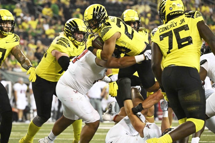 No. 12 BYU (2-0) at No. 25 Oregon (1-1), 3:30 p.m., Saturday, Fox