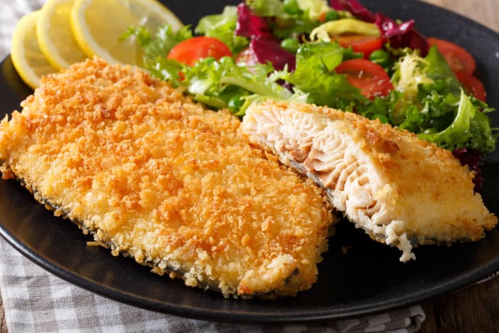 Lemon panko-crusted salmon