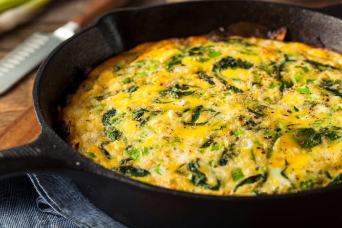 Frittata di feta agli spinaci