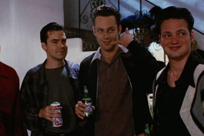 A big swing band plays themselves