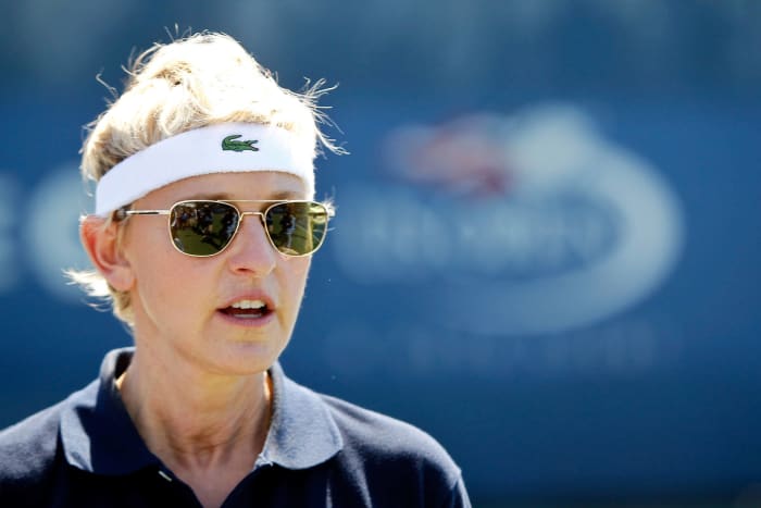 Ellen on lifting weights