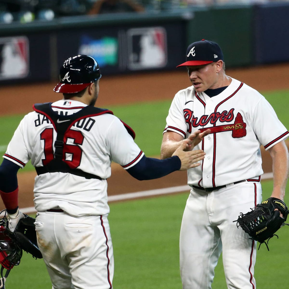 Braves reliever Mark Melancon can't stop catching Ozzie Albies