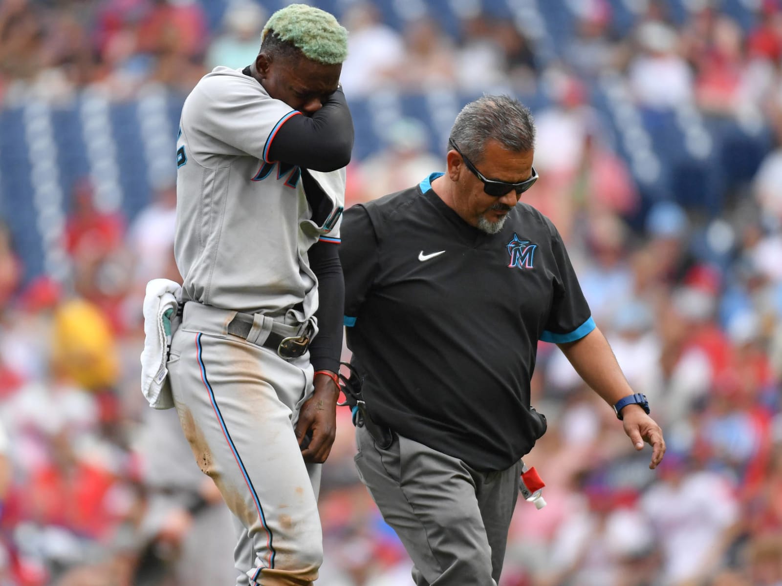 Starling Marte day-to-day after suffering neck injury in loss to Marlins