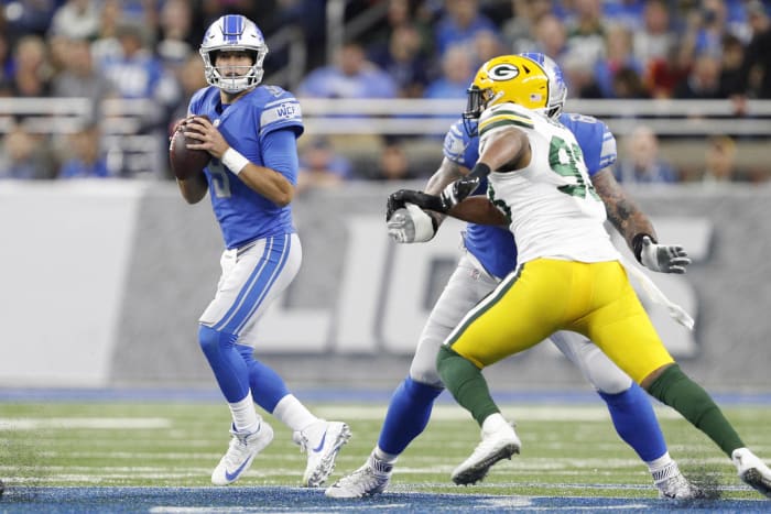 How many interceptions will Matt Stafford throw vs. Dolphins?