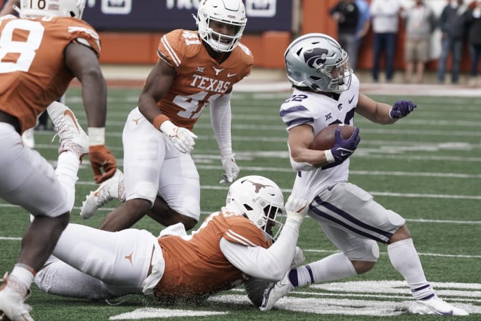 No. 24 Texas (5-3, 3-2 in Big 12) at No. 13 Kansas State (6-2, 4-1 in Big 12), 7 p.m., Saturday, FS1