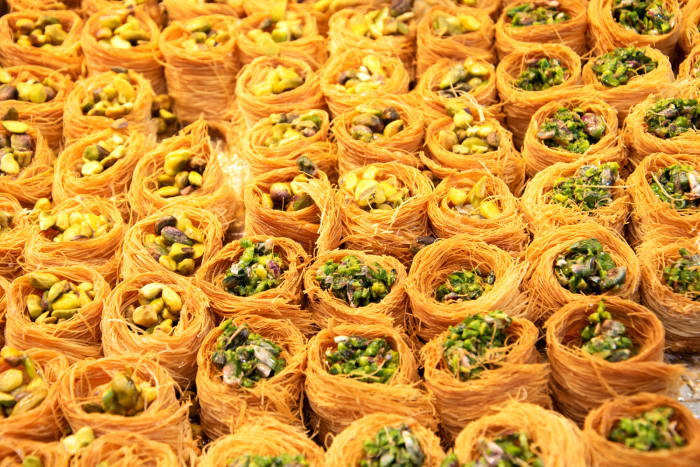 Birds nest baklava (Four calling birds)