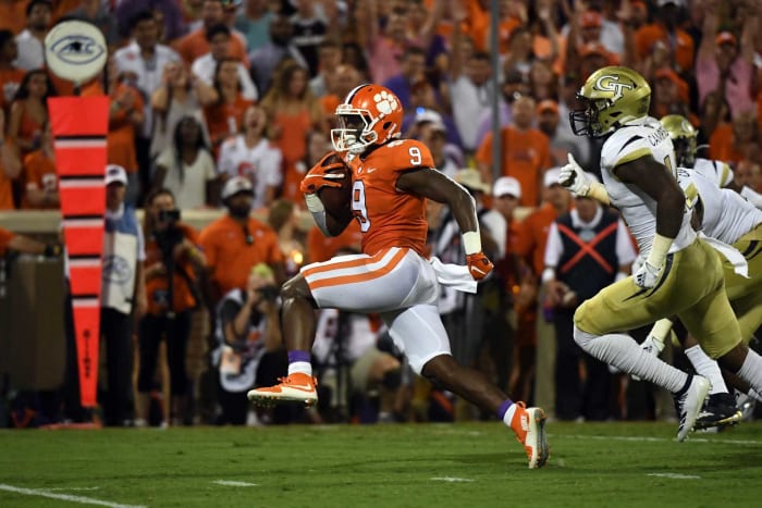 Aug. 29 -  Clemson d. Georgia Tech, 52-14