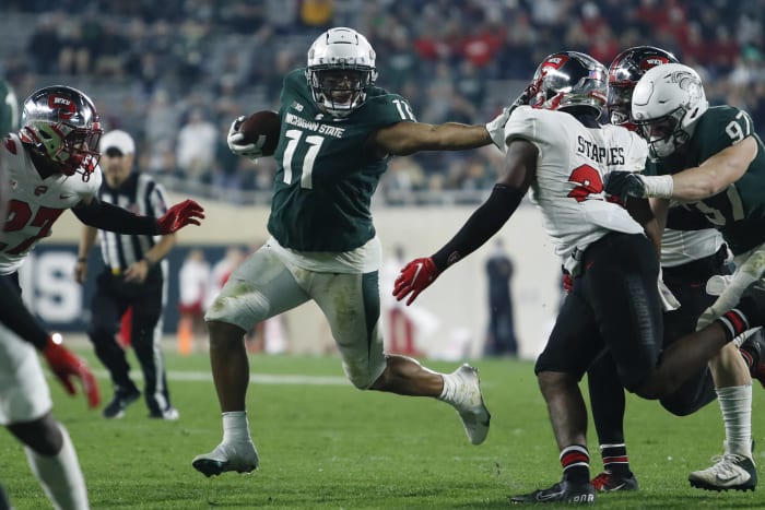 No. 11 Michigan State (5-0, 2-0 in Big Ten) at Rutgers (3-2, 0-2 in Big Ten), Noon, Saturday, Big Ten Network
