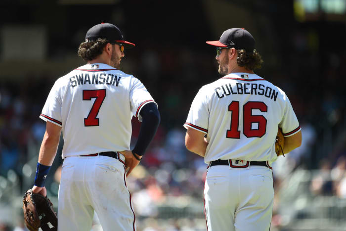 Charlie Culberson & Dansby Swanson Atlanta Braves Signed Swamberson  Bobblehead