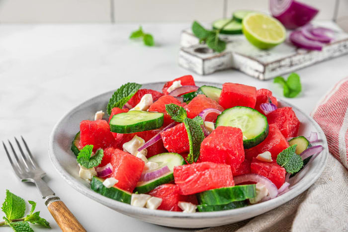 Watermelon feta salad