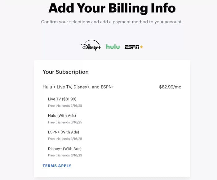 Screen Capture Of The Segment For Adding Your Billing Info To The Hulu Signup Page