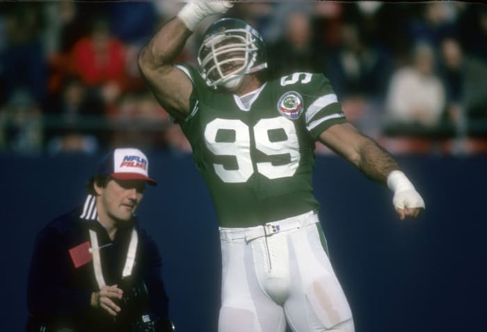 New York Jets: Mark Gastineau (1983, 1984), John Abraham (2001)