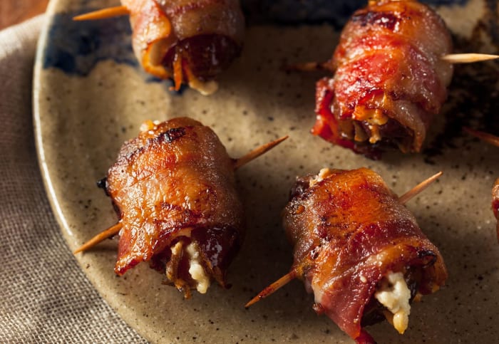 Bacon-wrapped dates